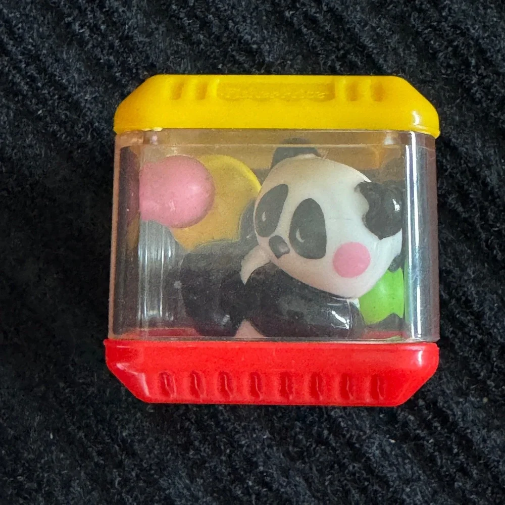 Fisher Price‎ Peek-a-Boo Block Panda Bear with Balls Yellow Red Vintage Toy